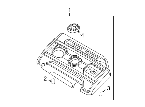2010 Volkswagen Passat Engine Appearance Cover Diagram