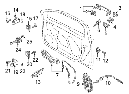 2024 Volkswagen Jetta Front Door - Lock & Hardware Diagram