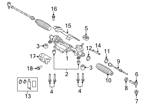 2011 Volkswagen CC Steering Gear Diagram for 3AB-423-050-M