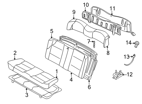 2001 Volkswagen Cabrio Seat Cover Diagram for 1EM-885-405-A-KWB