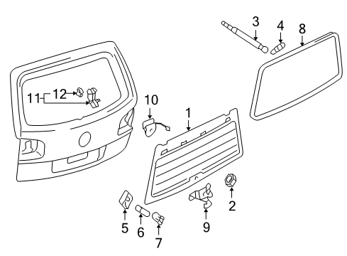 2007 Volkswagen Touareg Glass - Lift Gate Diagram