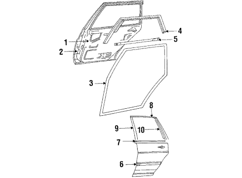 1987 Volkswagen Quantum Door & Components Diagram 2
