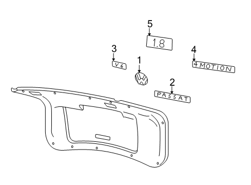 2003 Volkswagen Passat Exterior Trim - Lift Gate Diagram