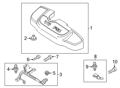 2013 Volkswagen Touareg Engine Appearance Cover Diagram 3
