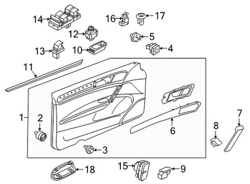 2020 Volkswagen Golf Interior Trim - Front Door Diagram