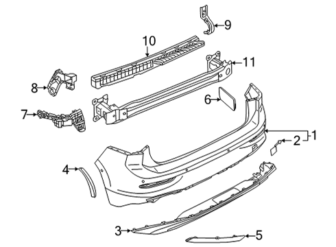 2025 Volkswagen GTI Bumper & Components - Rear Diagram