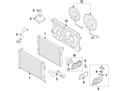 2013 Volkswagen Jetta Water Pump - Belts Diagram 9