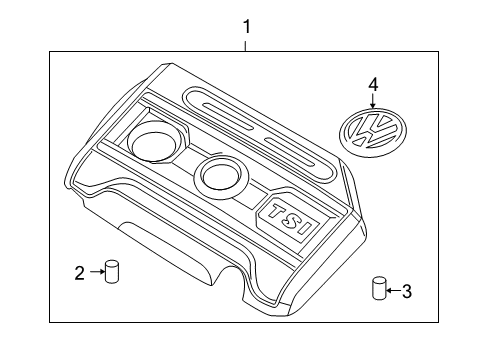 2009 Volkswagen Rabbit Engine Appearance Cover Diagram