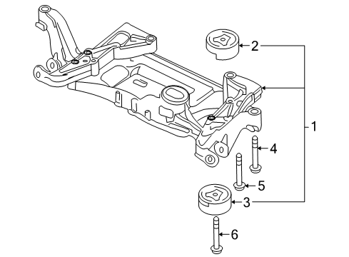 2010 Volkswagen Tiguan Suspension Mounting - Front Diagram