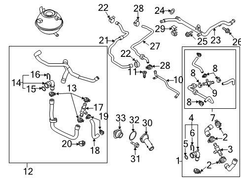2010 Volkswagen Jetta Thermostat Diagram for 03G-121-113
