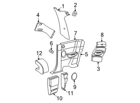 2001 Volkswagen Beetle Interior Trim - Quarter Panels