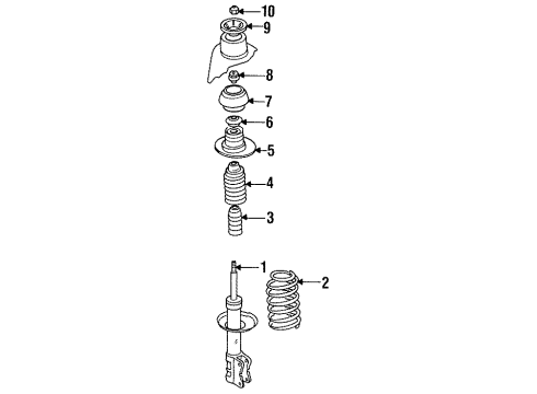 1995 Volkswagen Jetta Struts & Suspension Components - Front Diagram 2