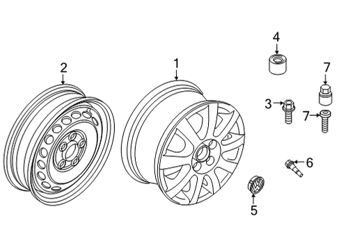 2025 Volkswagen Atlas Cross Sport Wheels Diagram 3