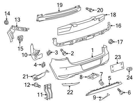 2013 Volkswagen Golf R Bumper & Components - Rear Diagram