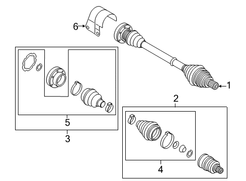 2018 Volkswagen Jetta Drive Axles - Front Diagram 2