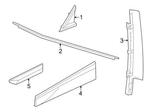 2023 Volkswagen ID.4 Exterior Trim - Front Door Diagram