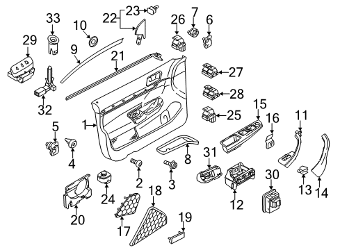 2008 Volkswagen Eos Interior Trim - Door Diagram