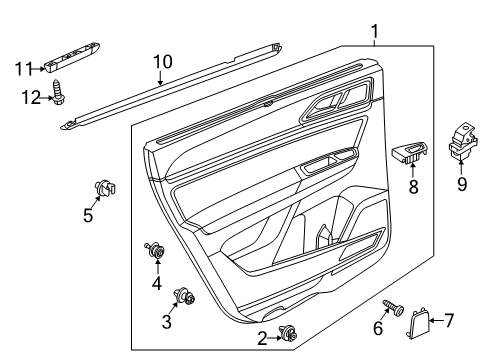 2025 Volkswagen Atlas Interior Trim - Rear Door Diagram
