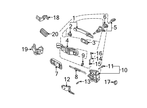 2002 Volkswagen Golf Lock & Hardware Diagram