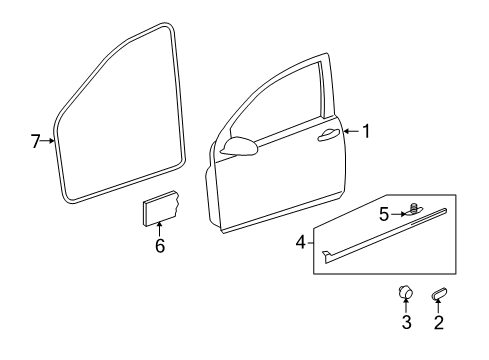 2013 Volkswagen Golf R Door & Components Diagram 2