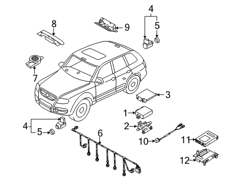 2008 Volkswagen Touareg Parking Aid Diagram