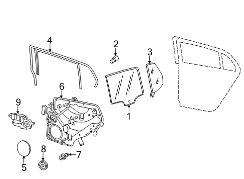 2011 Volkswagen GTI Glass - Door Diagram 3