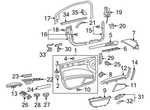 2005 Volkswagen Phaeton Interior Trim - Front Door Diagram