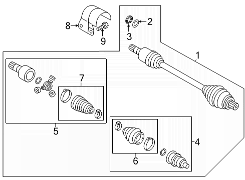 2020 Volkswagen Atlas Drive Axles - Front Diagram 2