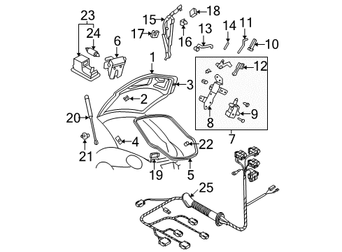 2007 Volkswagen Beetle Gate & Hardware Diagram
