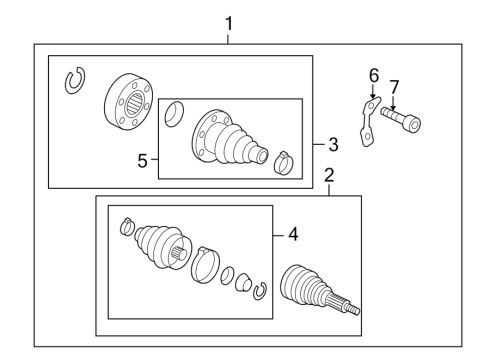 2004 Volkswagen Golf Drive Axles - Rear Diagram