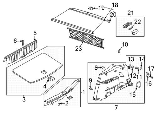 2020 Volkswagen Atlas Cross Sport Interior Trim - Rear Body Diagram