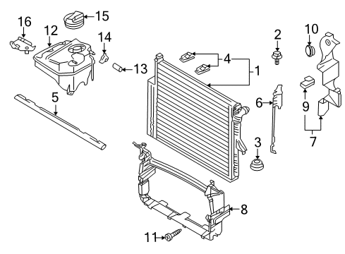 2010 Volkswagen Touareg Radiator & Components Diagram 3