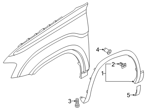 2025 Volkswagen Atlas Exterior Trim - Fender Diagram