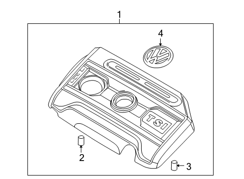 2011 Volkswagen CC Engine Appearance Cover Diagram