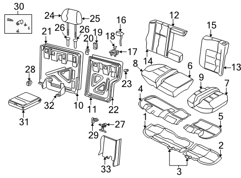 2003 Volkswagen Golf Rear Seat Components Diagram