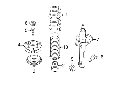 2012 Volkswagen Beetle Struts & Components Diagram
