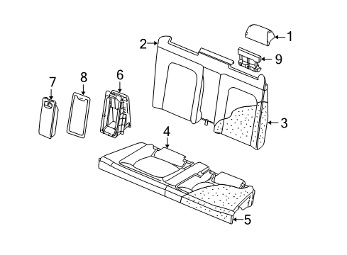 2003 Volkswagen Beetle Rear Seat Components Diagram 2