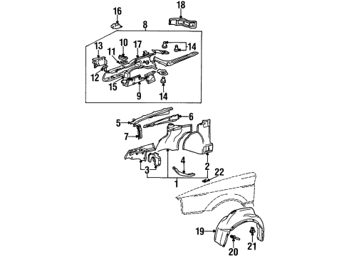 1990 Volkswagen Passat Inner Components - Fender