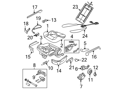 2001 Volkswagen Beetle Front Seat Components Diagram 2