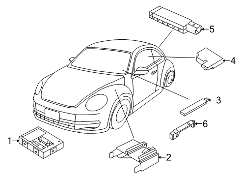 2018 Volkswagen Beetle Keyless Entry Components Diagram 2