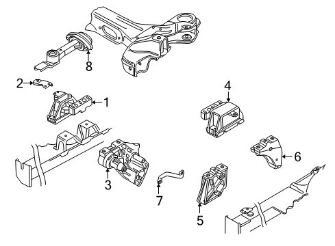 2001 Volkswagen Golf Engine & Trans Mounting Diagram 3