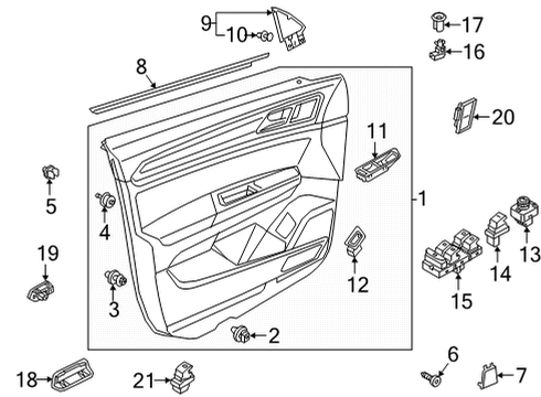 2025 Volkswagen Atlas Cross Sport Interior Trim - Front Door Diagram