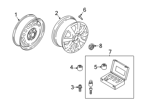 2025 Volkswagen Jetta Wheels & Trim Diagram 2