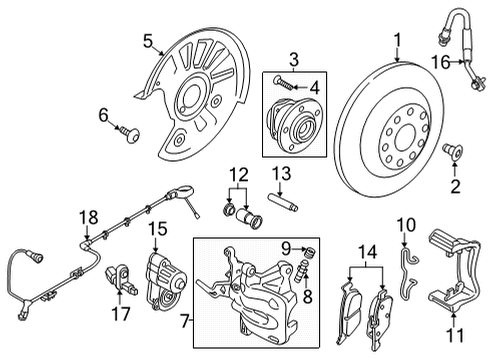 2021 Volkswagen Atlas Cross Sport Brake Components Diagram 3