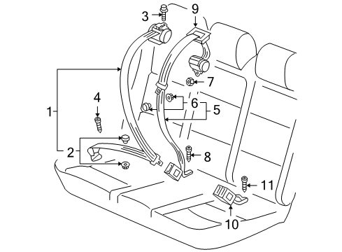2012 Volkswagen Golf Rear Seat Belts Diagram