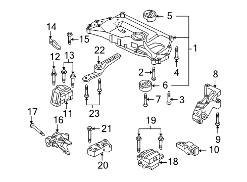 2013 Volkswagen Golf Mount Diagram for 1K0-199-555-T
