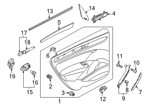 2021 Volkswagen Passat Interior Trim - Rear Door Diagram