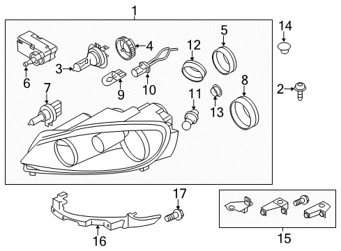 2012 Volkswagen Golf Headlamps Diagram 2