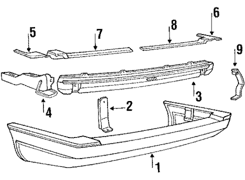 1988 Volkswagen Fox Bumper & Components - Rear Diagram 2
