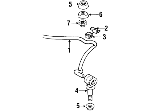 1993 Volkswagen Jetta Stabilizer Bar & Components Diagram 2